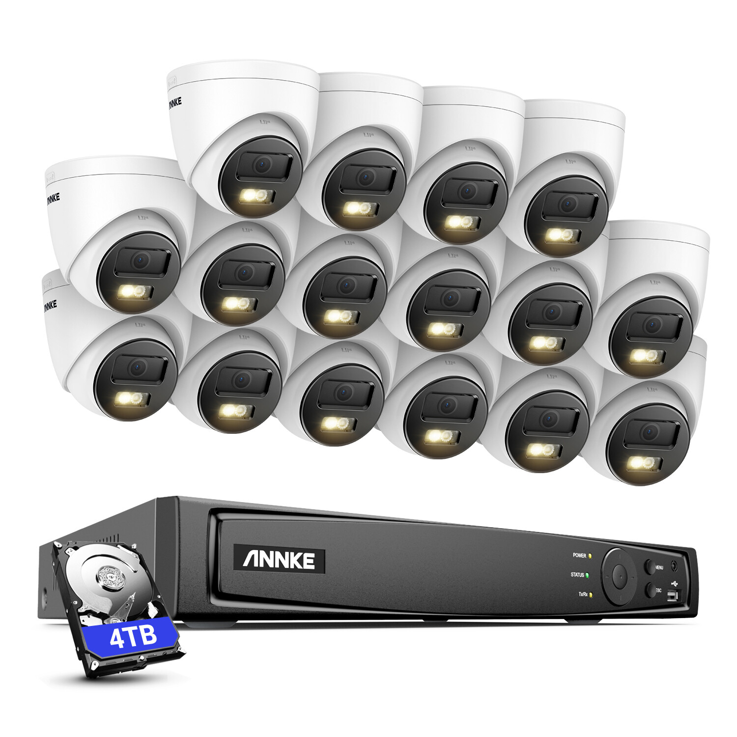 ANNKE 16CH 12MP NVR 5MP POE Security IP Camera System 3K AI Color Night Vision