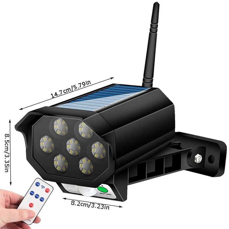 Lampara Tipo Camara Faro LED Recargable Solar de Seguridad Para Exterior Hogar