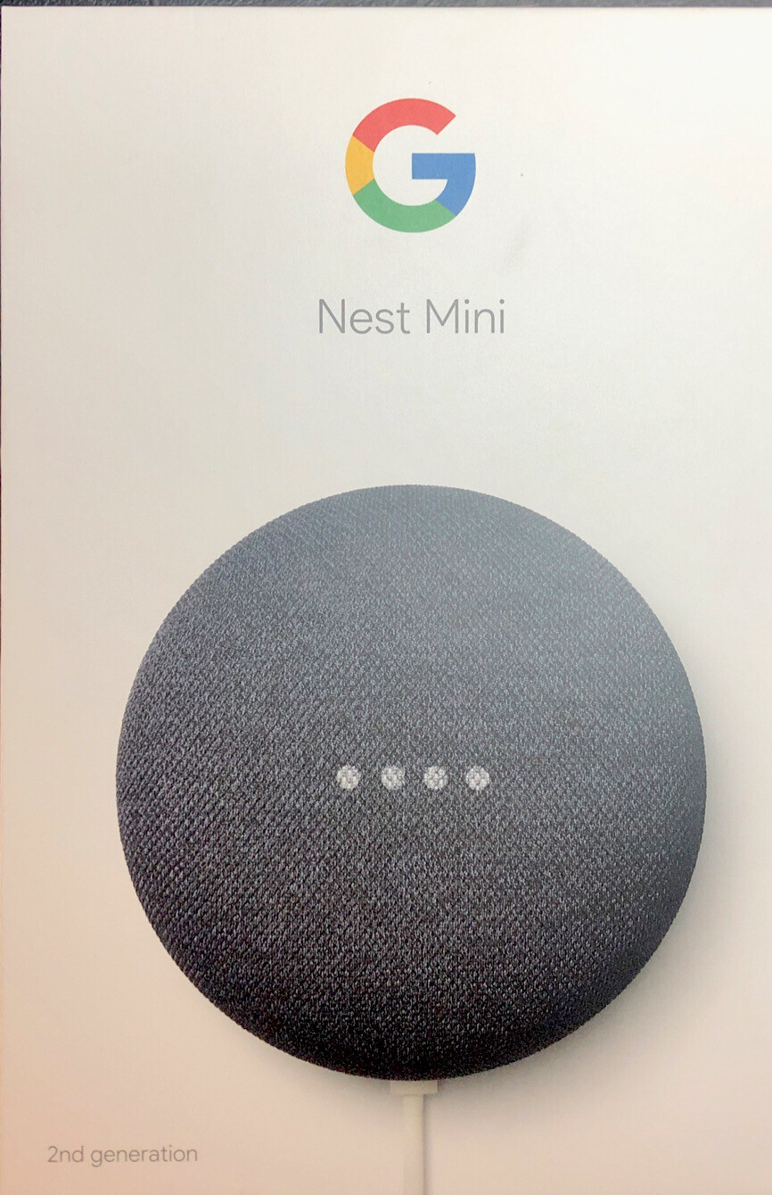 Google Nest Mini, Second Generation, Charcoal, EMPTY BOX ONLY