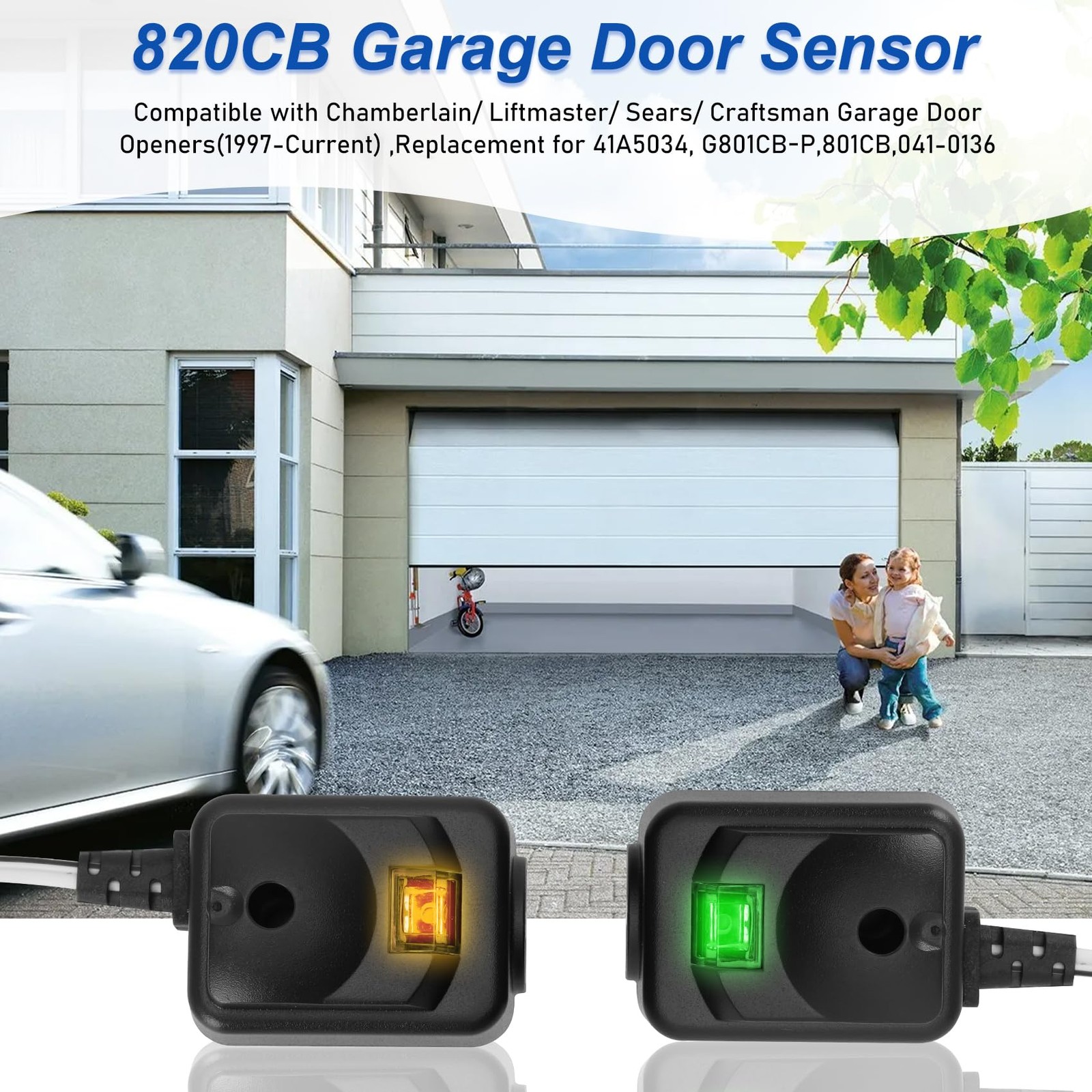 820CB Garage Door Sensor ReceivingSending, Compatible with All Chamberlain/Li…