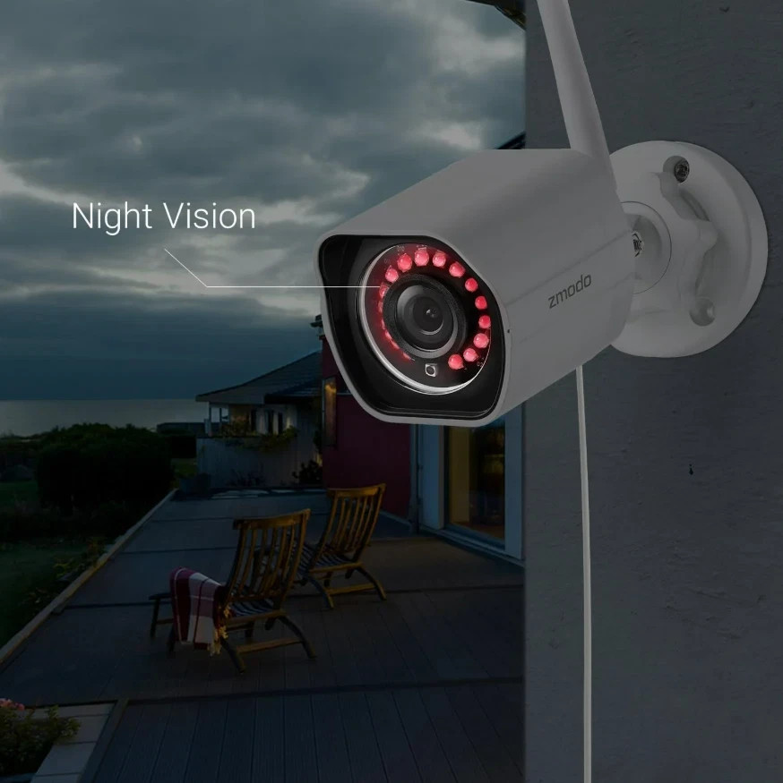(2-Pack) Wireless Outdoor Security Camera Night Vision with Wifi Cloud Service