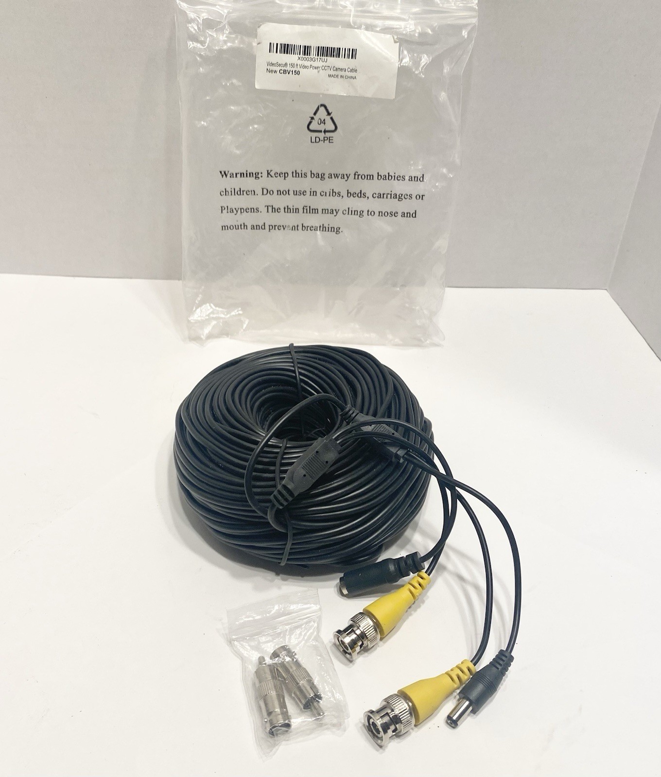 VideoSecu 150 ft Video Power CCTV Camera Cable CBV150