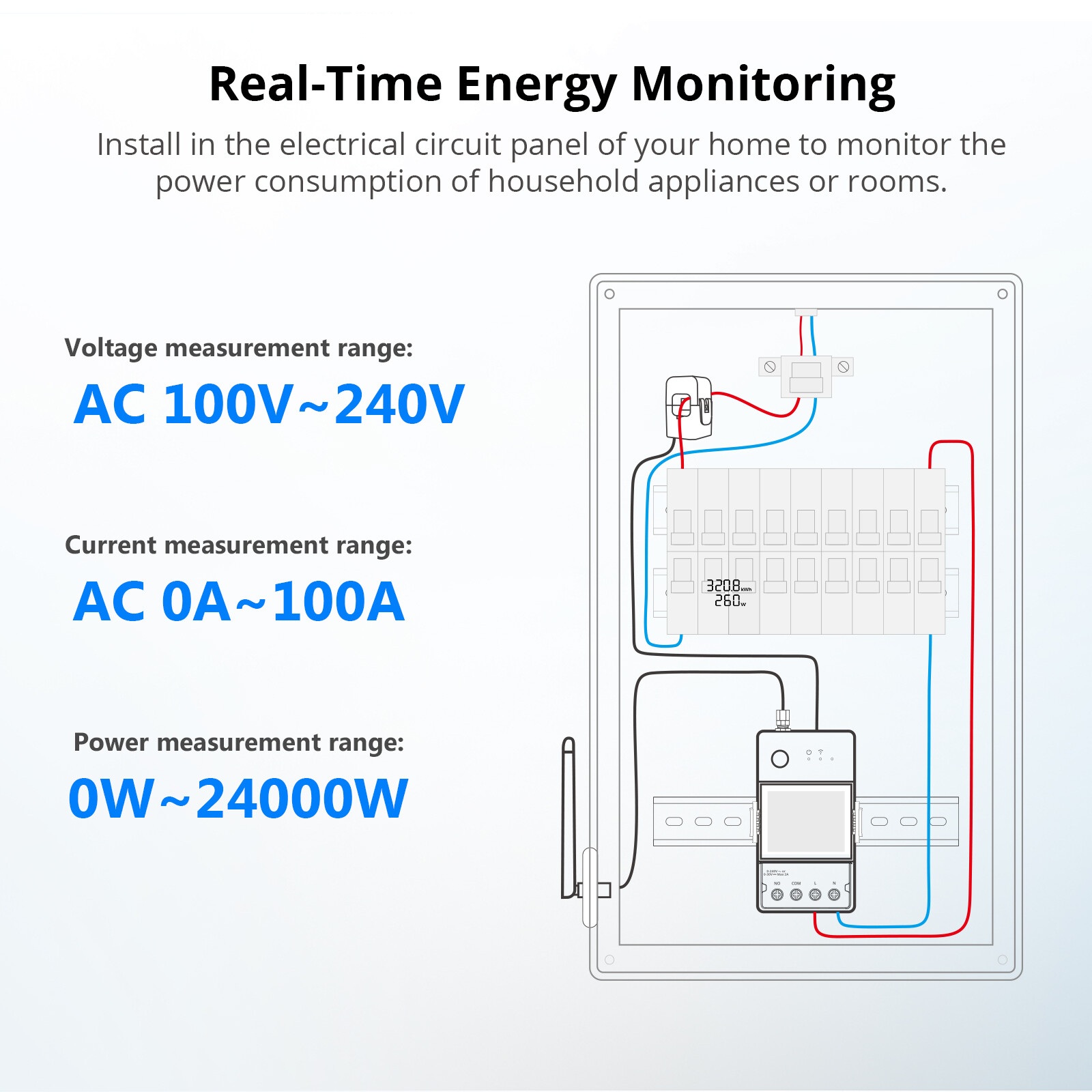SONOFF POWCT Smart Power Meter Switch Energy Monitor Work with Alexa/Google Home