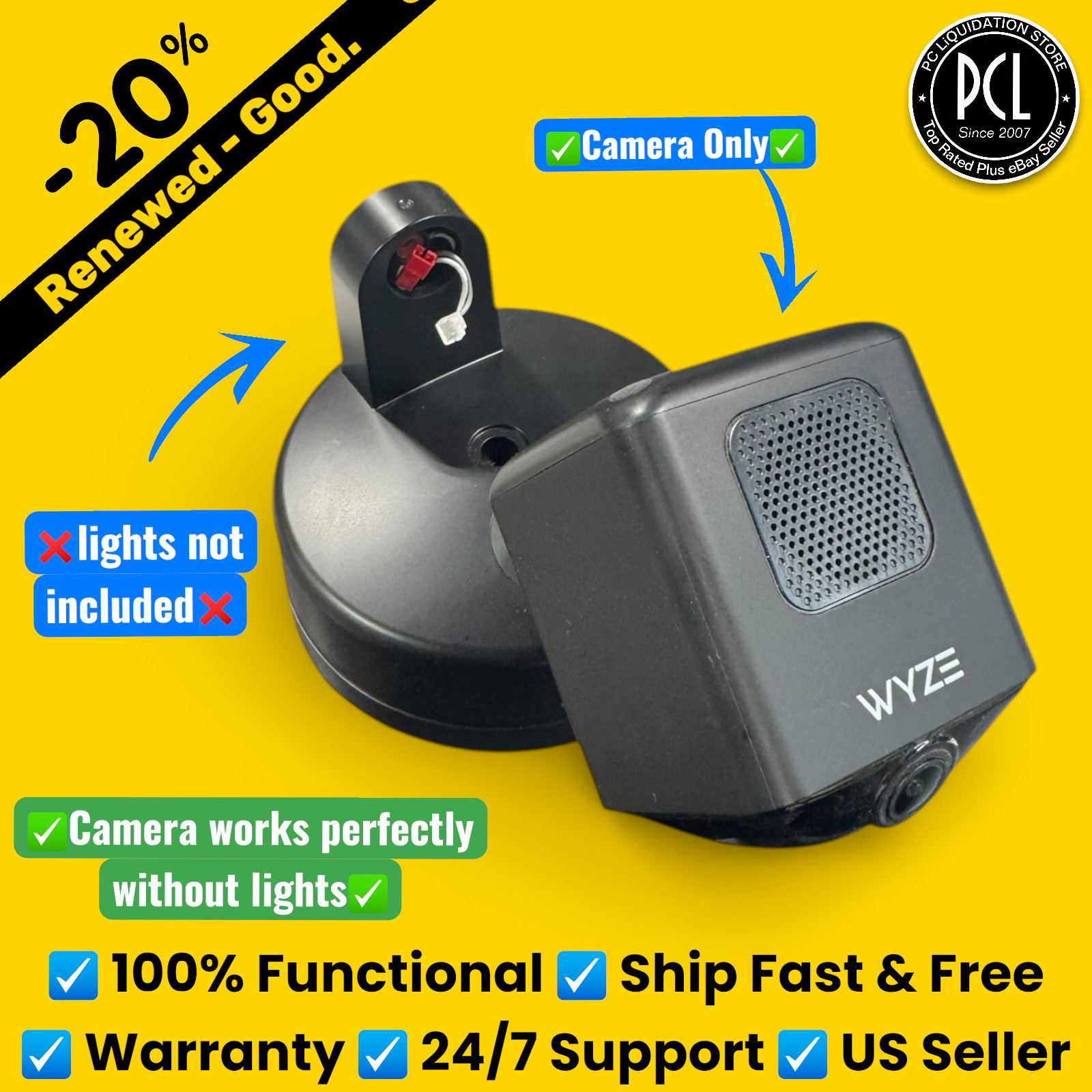 ✅ Wyze Cam Floodlight Pro 3000 Lumen LEDs 180° Wide View 2K HD Outdoor READ ✅