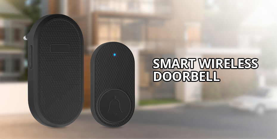 KERUI Wireless Doorbell Chimes 4 Volume Levels Receiver Long Range Remote Button