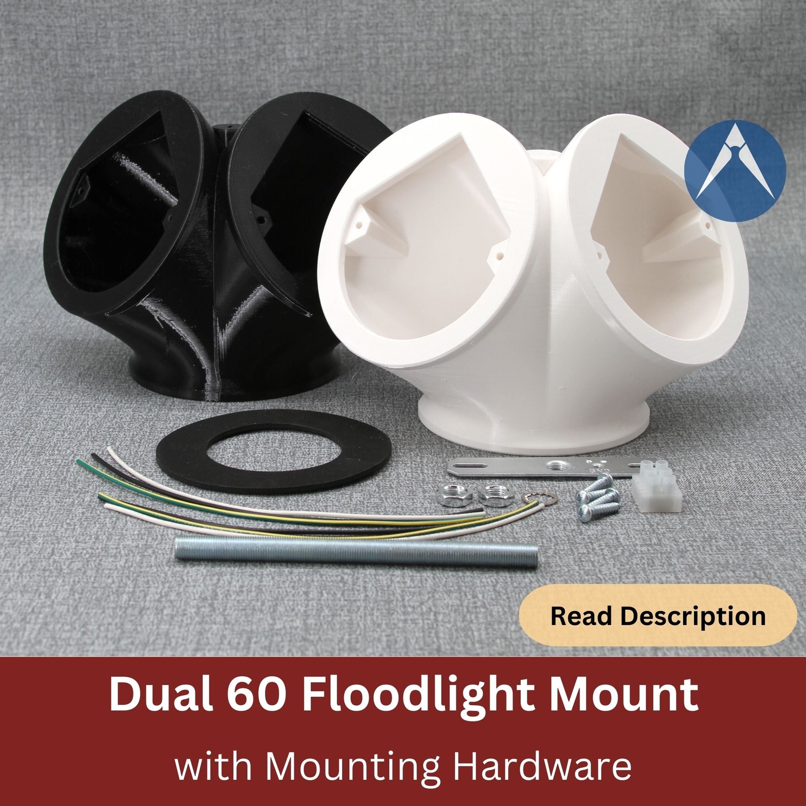 60-deg Dual Soffit Mount for Ring Pro/Plus, Blink & Wyze Floodlight Cameras
