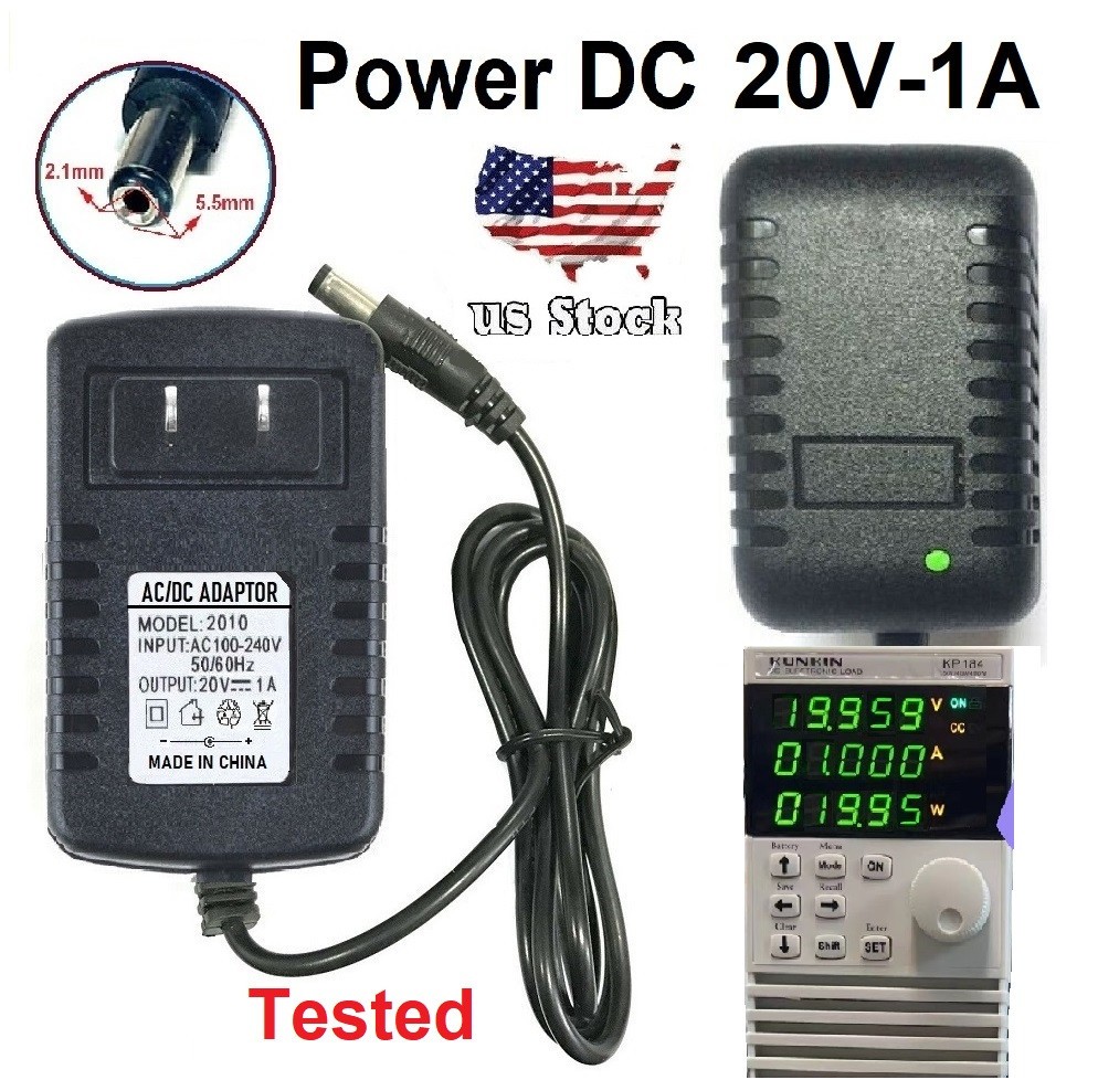 20V 1A 1000mA AC/DC 110-240V Converter Adapter Wall Charger Power Supply Mains