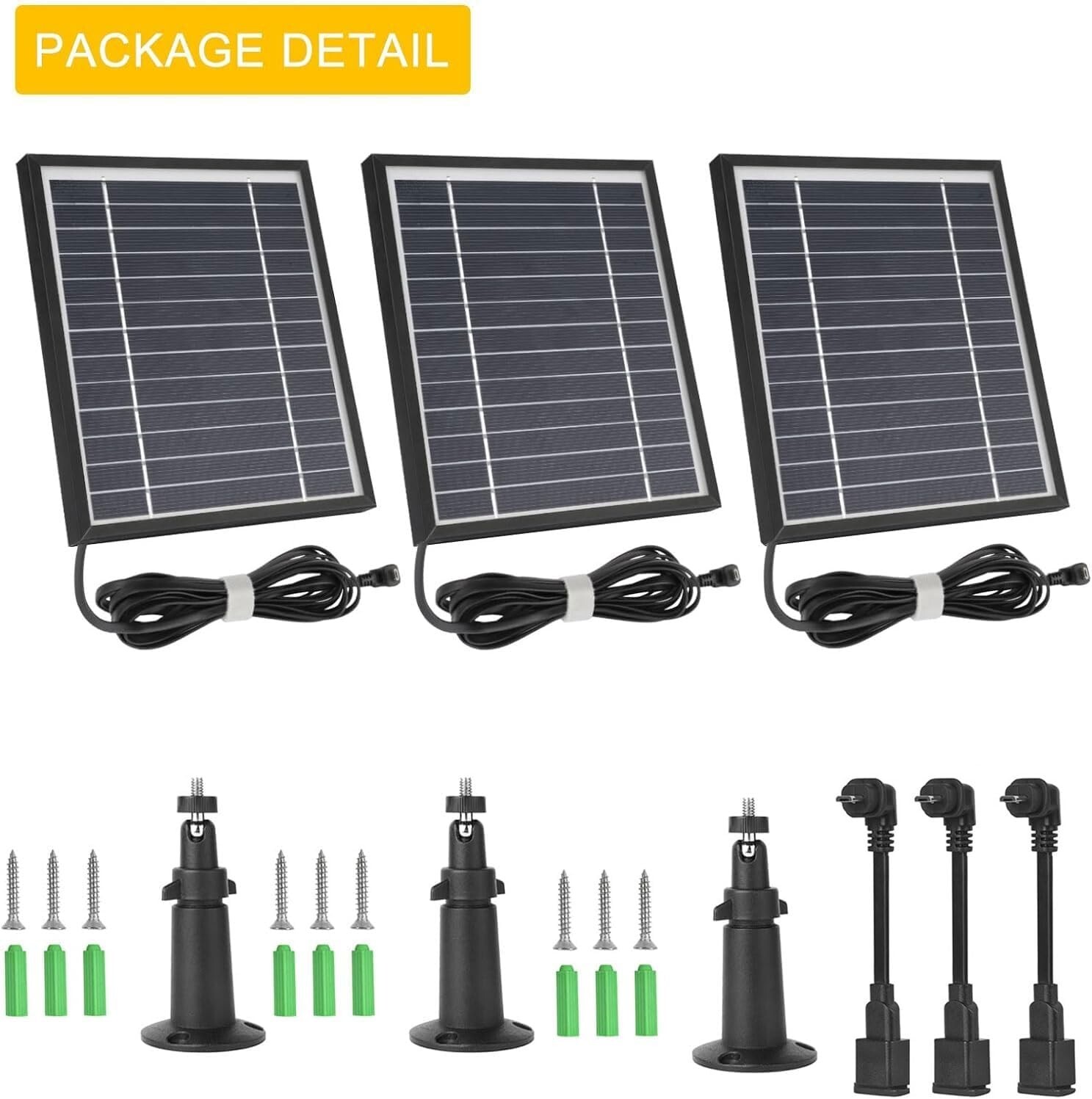 3 Pack Solar Panel System for Blink Outdoor 4 & XT Cameras with Adjustable Mount