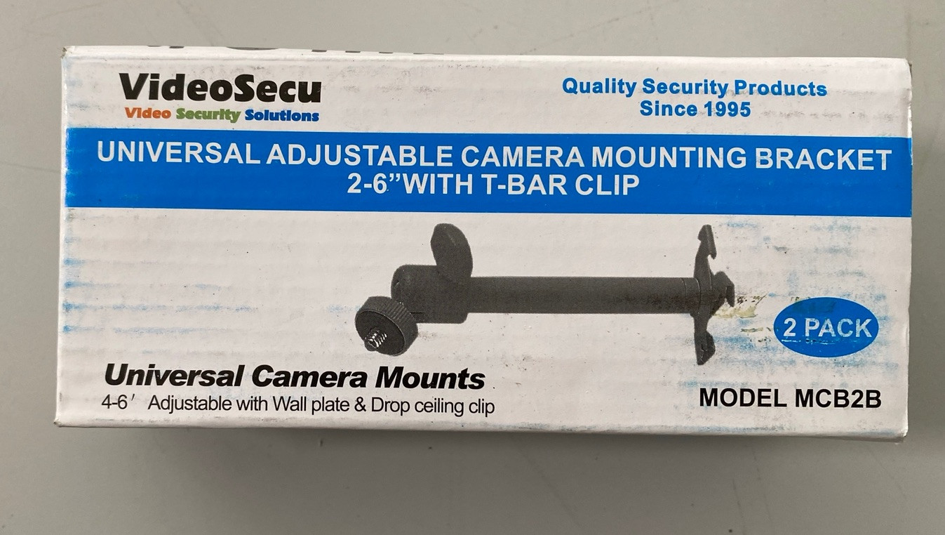 VideoSecu Camera Mounting Bracket 2-6″ with T-Bar Mount 2 Pack (black) NEW