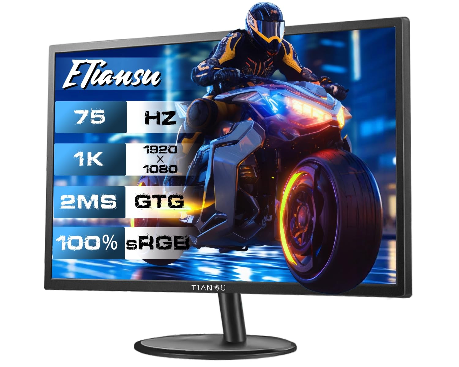 Etiansu 22Inch Fhd1920X1080 Computer Monitor75Hz Ipsamd Freesync 100 Srgb90