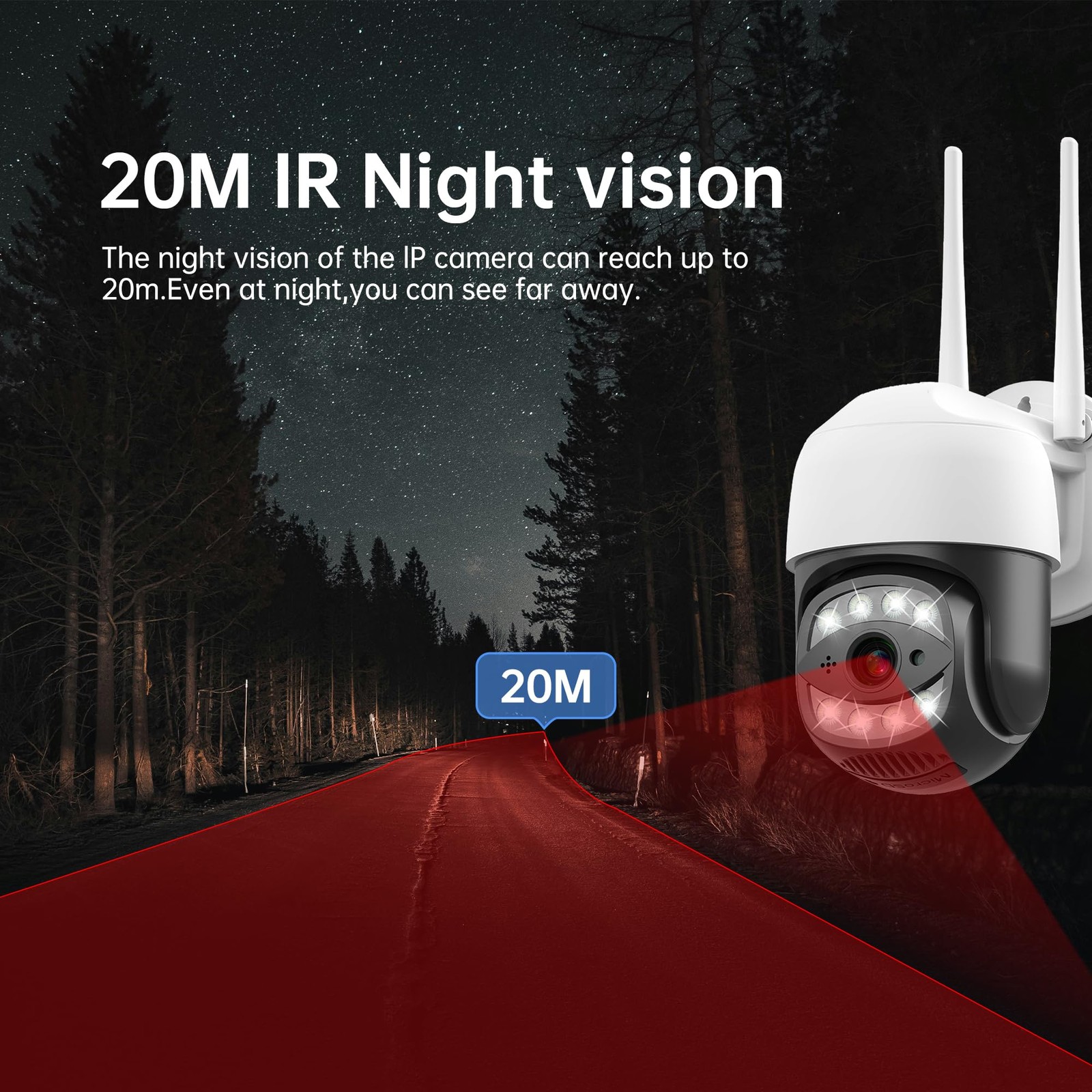 3MP Dome Camera Outdoor Security WiFi Pan/Tilt/Zoom Automatic Tracking Color …