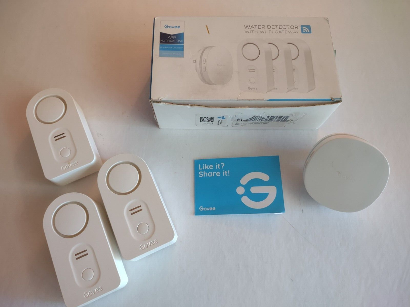 Govee Water Detector 3 Pack WI-FI Gateway Safety Alerts Water-resistant NOB