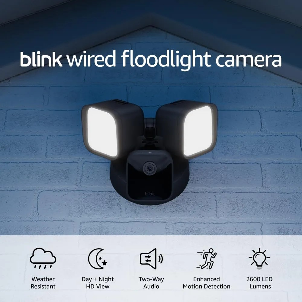 Blink Wired Floodlight Camera 2600 Lumens | HD | Motion Detection | Siren NIB