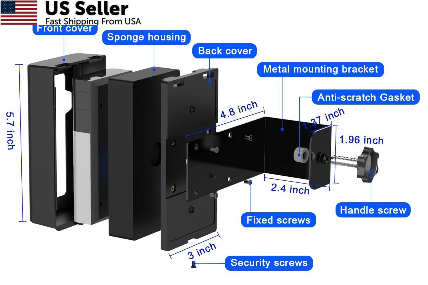 SZAOYU Anti-Theft Doorbell Door Mount,No-Drill Mounting Bracket for Video…