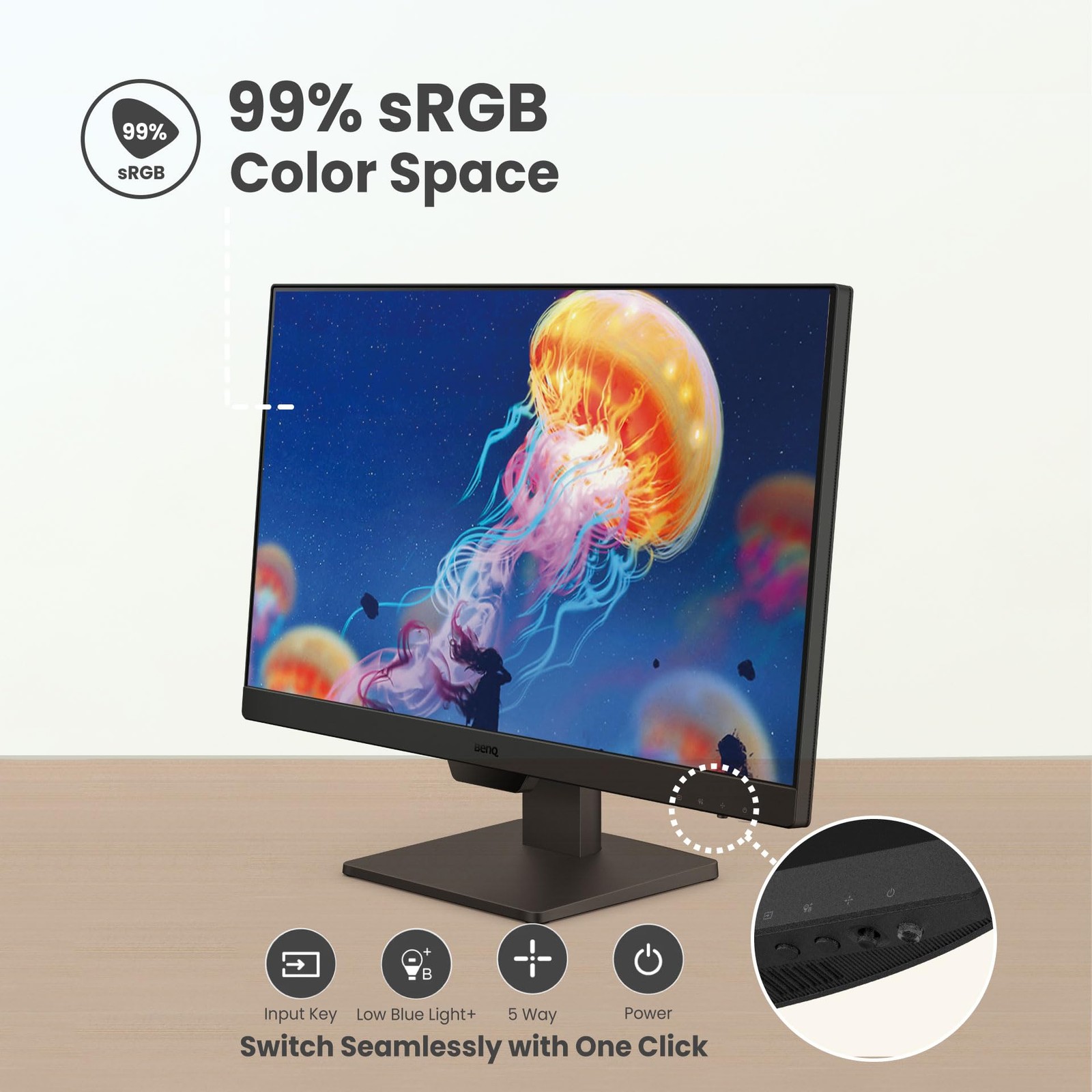 Benq Gw2490 24 Computer Monitor 100Hz Fhd 1920X1080P Ips Eye-Care Tech Vesa