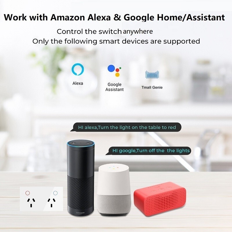 Australian Smart Home Devices WiFi Double Power Point Wall Socket 2 Gang GPOs