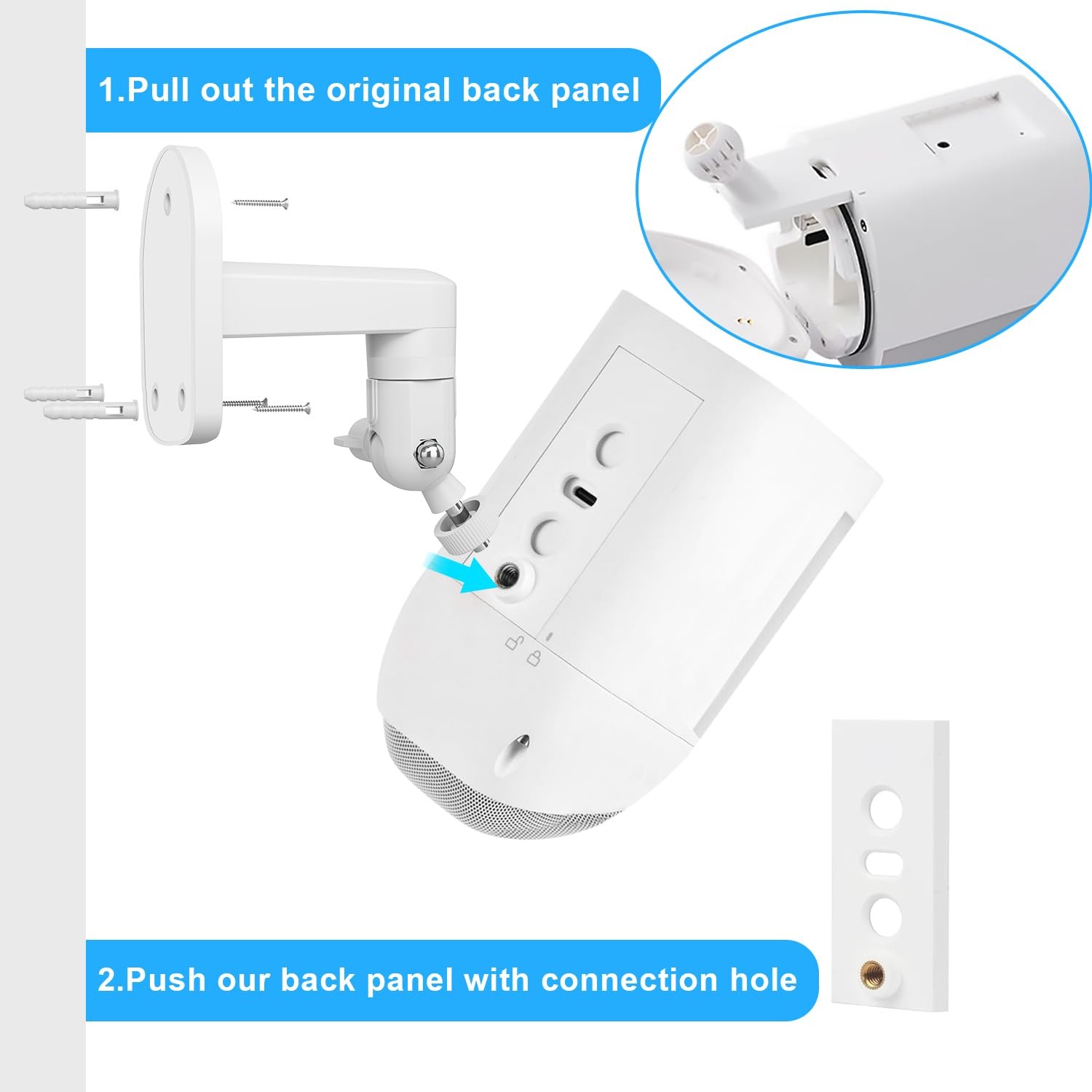 2 Pack Adjustable Wall Mount comatible with Ring Spotlight Cam white