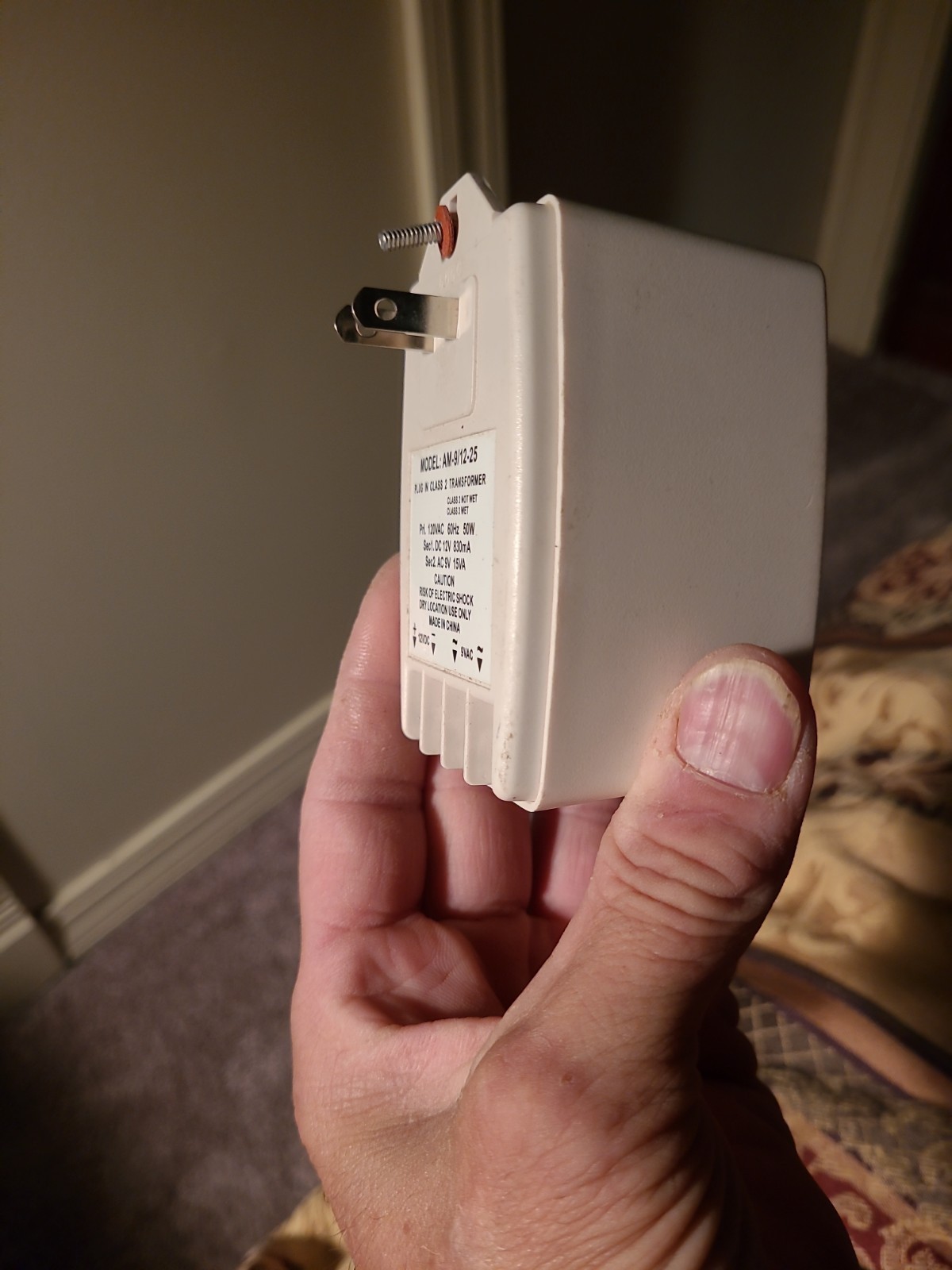 DC 12V 830ma AC 9v 15va Camera Power Wall Supply CCTV Dual Voltage Transformer