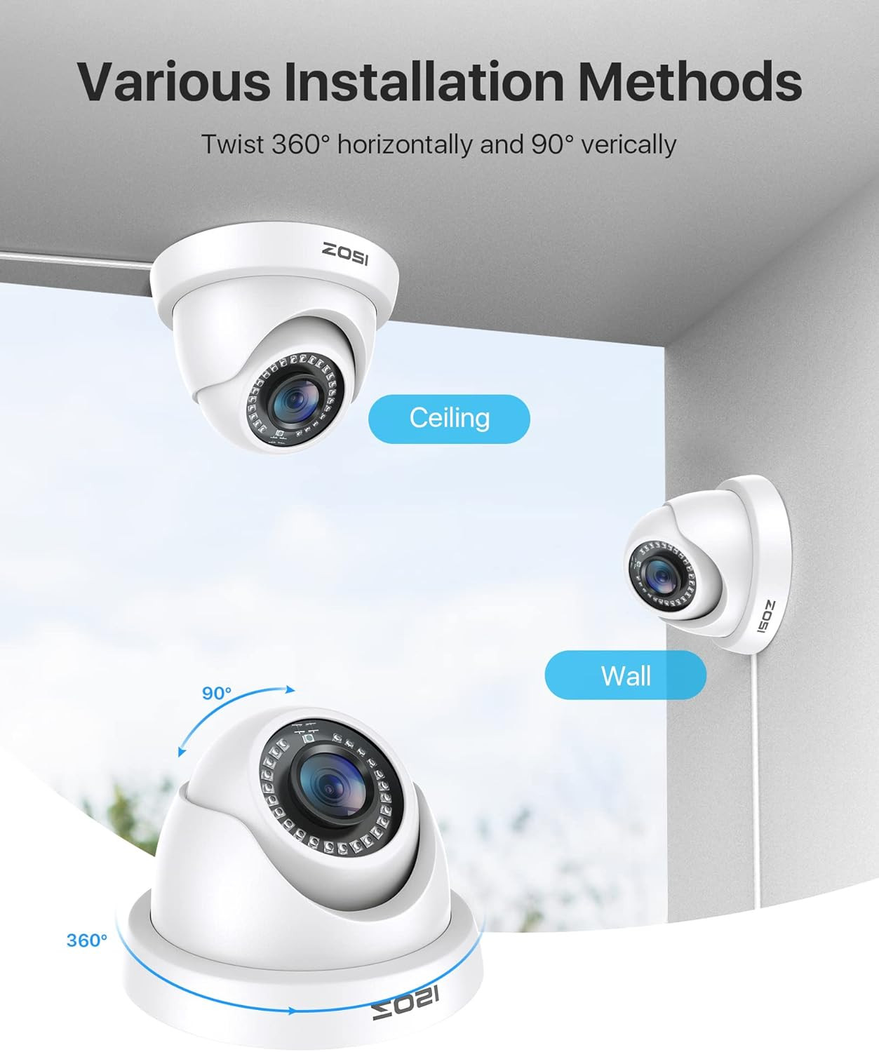 1080P Dome Security Cameras (Hybrid 4-In-1 HD-CVI/TVI/AHD/960H Analog CVBS),2MP