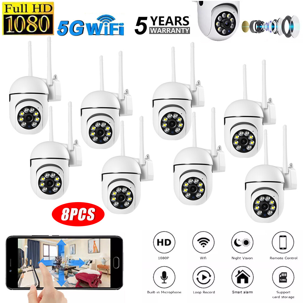 8 Pack Wireless 5G WiFi Security Camera System Smart Outdoor Night Vision 1080P