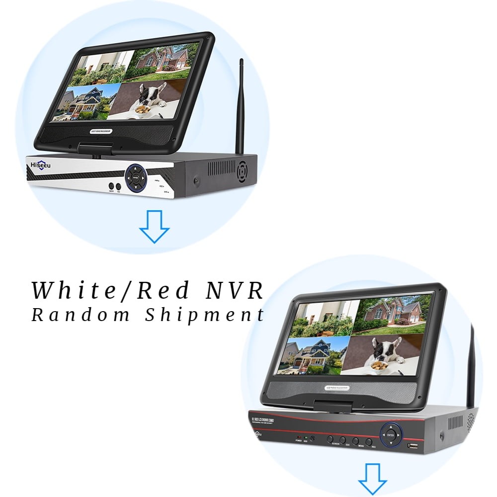 Hiseeu WNKIT-10V-4HB612-1T Security Camera System with 10.1 Monitor 10CH 1TB