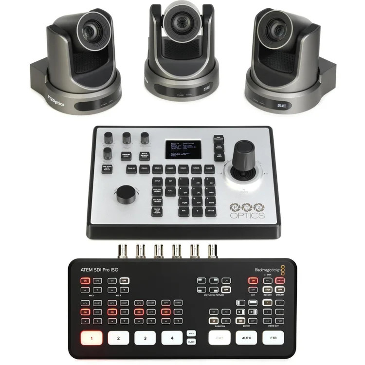 PTZOptics Producer Move SE 20X PTZ Camera Bundle with Video Production Studio