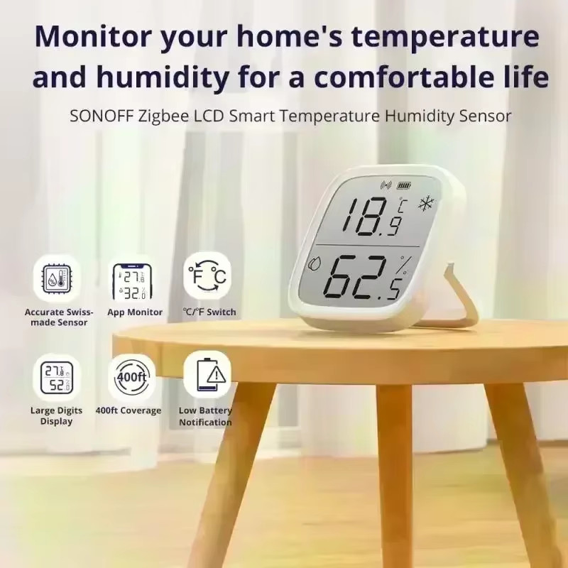 SNZB 02D Zigbee Temperature Humidity Sensor SNZB-02D LCD Remote Real-time Monito