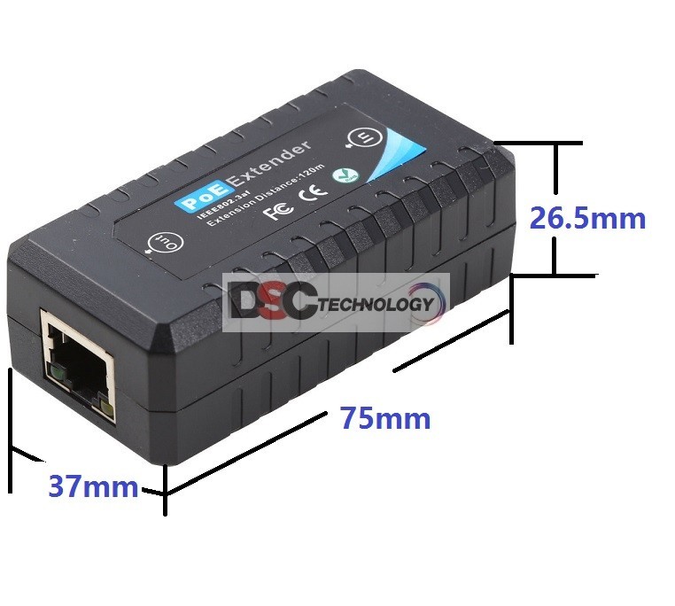 PoE 100M Extender PnP Power over Ethernet IP CCTV Security Camera IEEE 802.3af