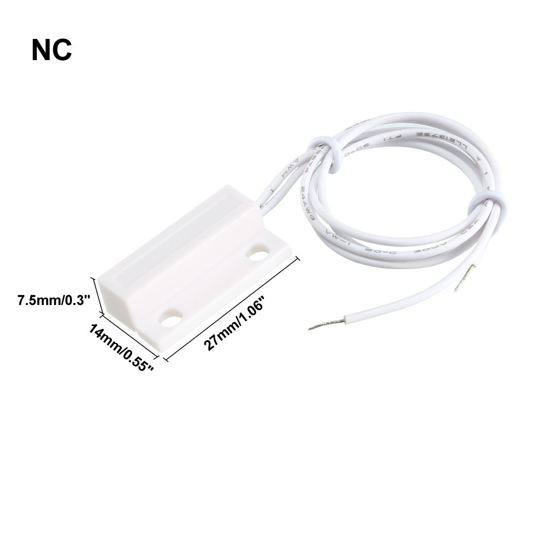 MC-38 Surface Mount Wired NC Door Sensor Alarm Magnetic Reed Switch White 2pack