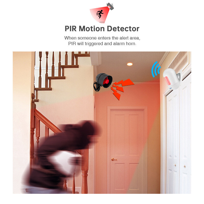 Complete Wireless Burglar Security Set Motion Sensor Indoor Alert Siren