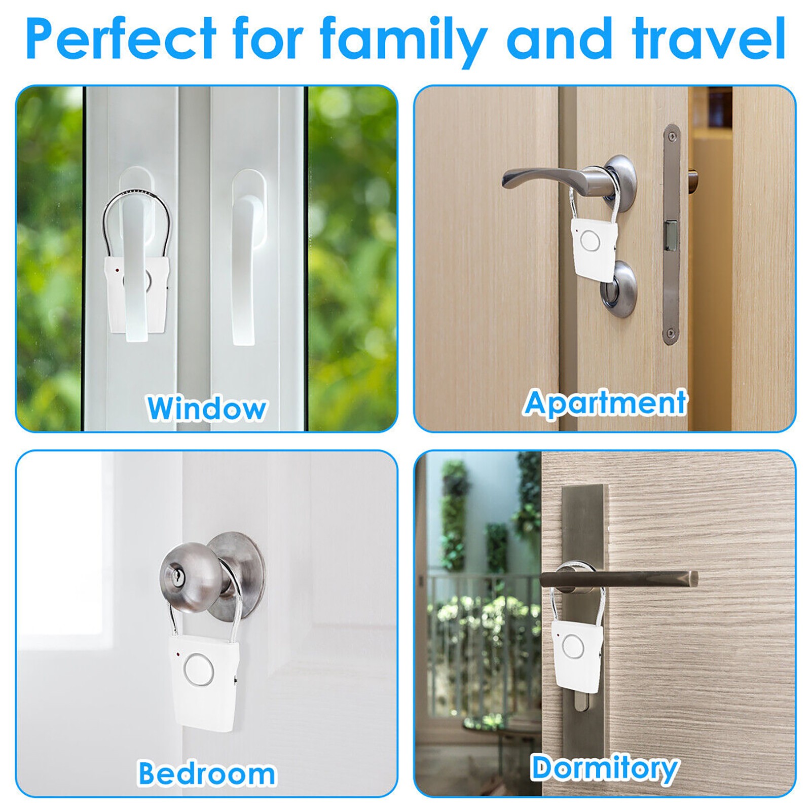 115dB Super Loud Home Window Door Handle Alarm Portable Door Security Alarm