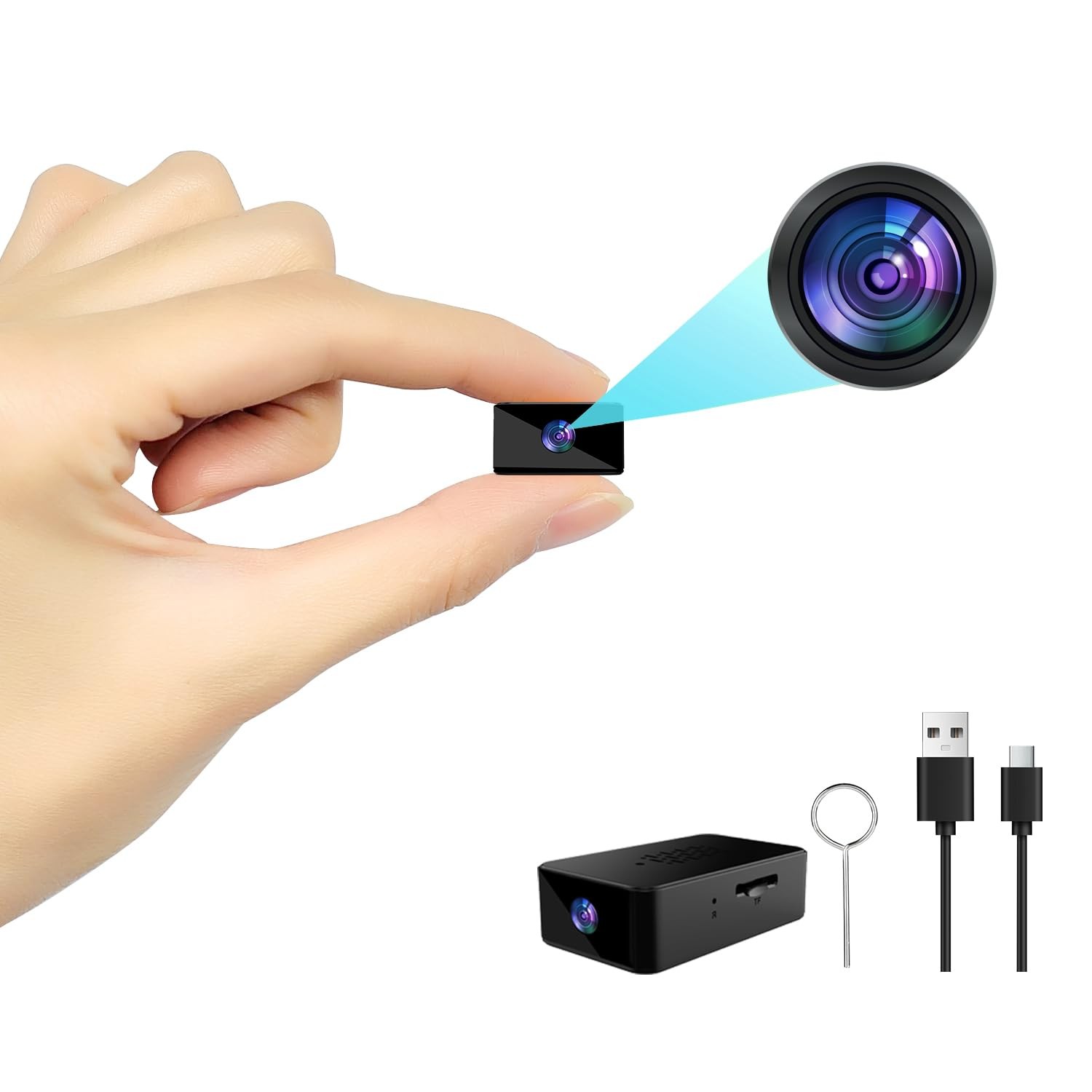 Mini Camera 1080P HD – No WiFi Camera – Portable Tiny Video Recorder with Loo…