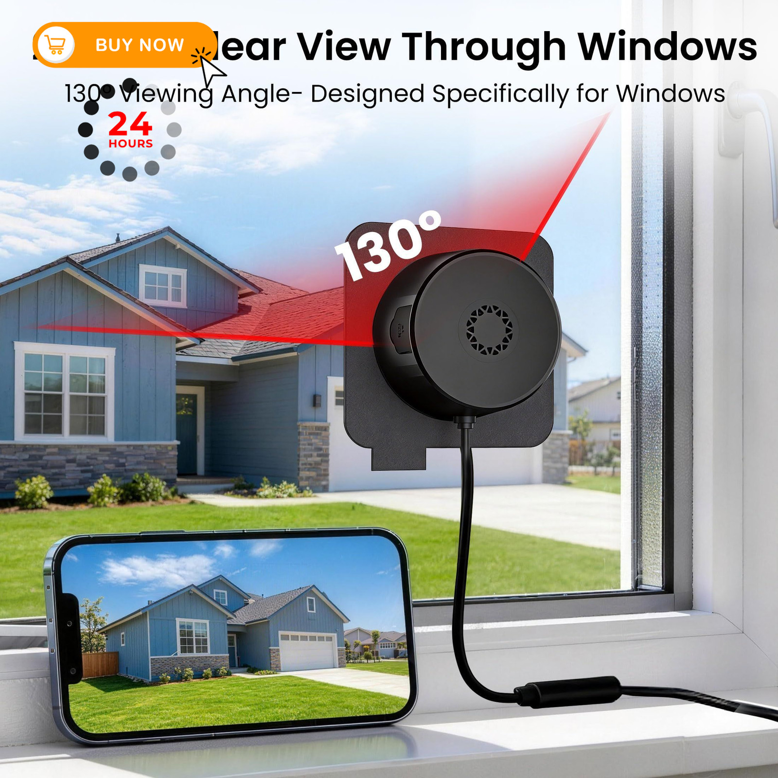 2K 3MP Window Camera, 5GHz & 2.4GHz WiFi Dome Cameras for Home 1 Pack