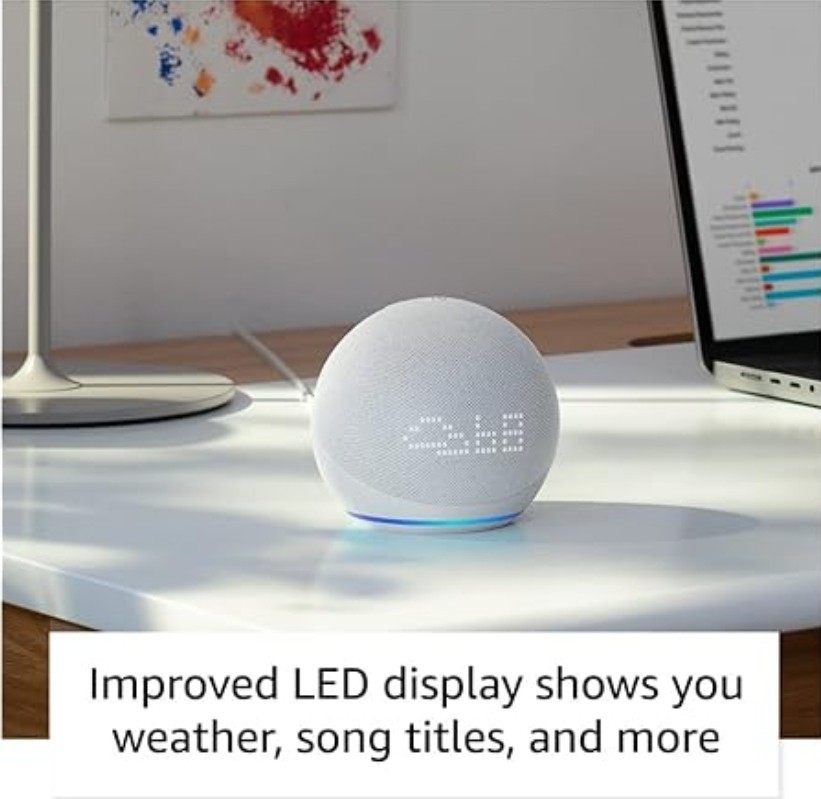 Amazon Echo Dot (5th Gen 2022) – Smart Speaker with Clock and Alexa CLOUD BLUE