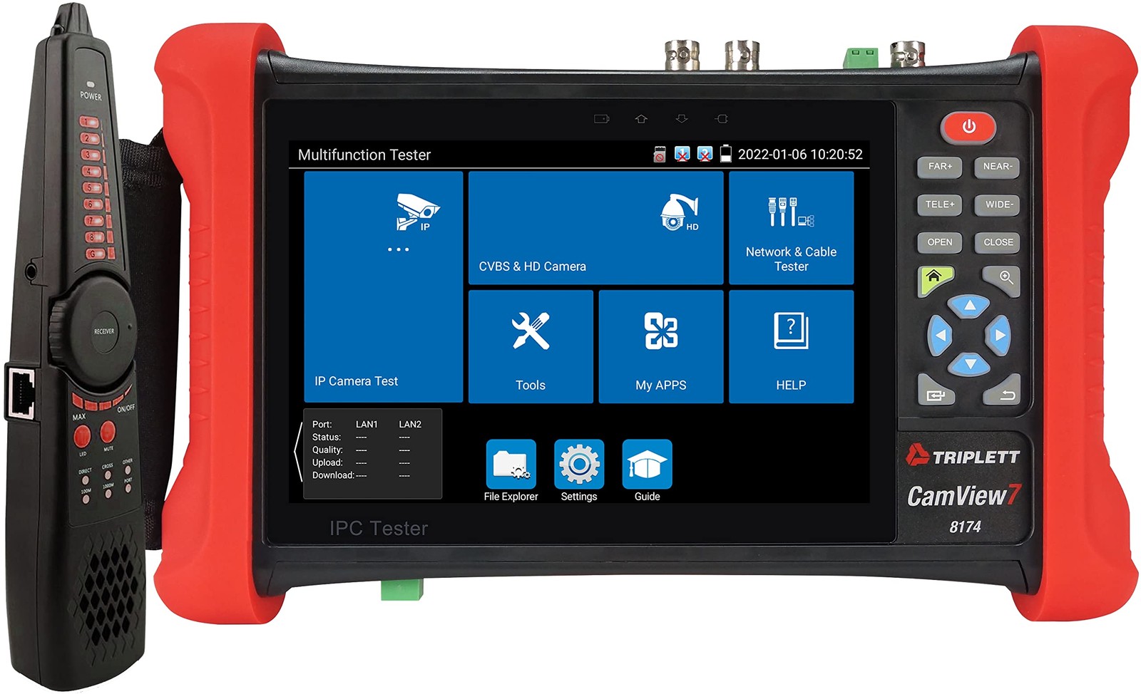 Triplett 8174 CamView 7 Security Camera Tester and 2.4G, 7″ Retina Touch Screen