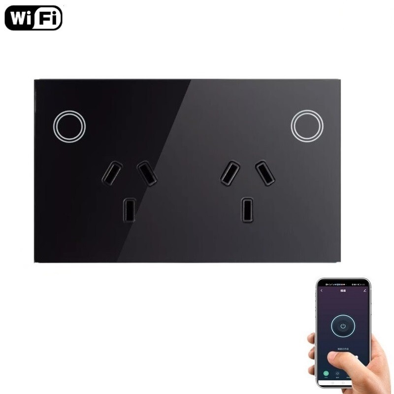 Australian Smart Home Devices WiFi Double Power Point Wall Socket 2 Gang GPOs