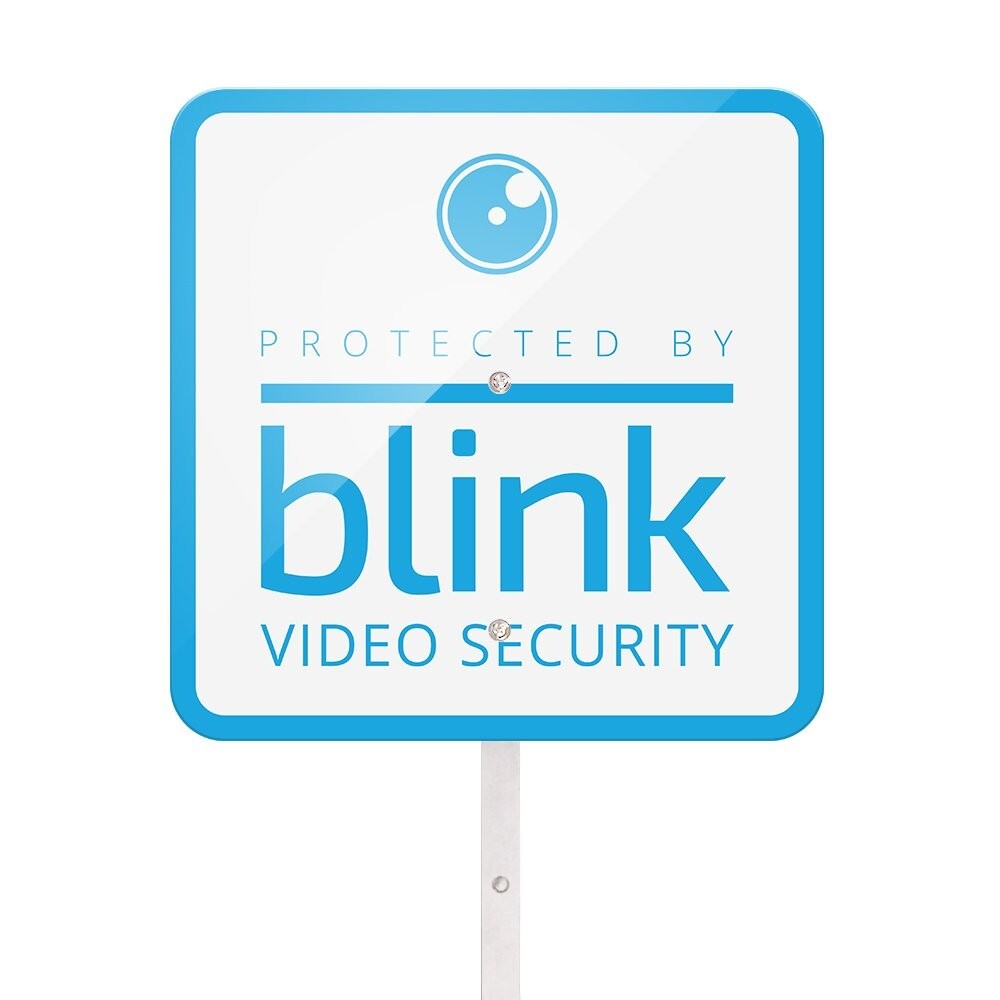Blink Video Security Camera Yard Sign 9″x9″+ 2 Window Stickers, New