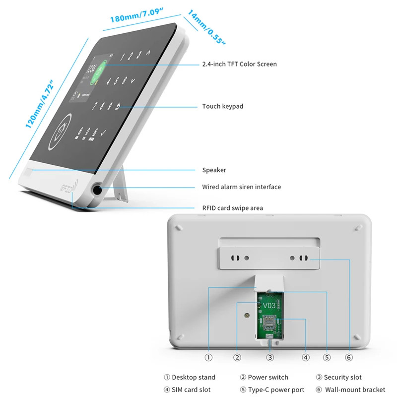 Tuya Smart WiFi GSM Home Security Alarm System Wireless House Burglar Anti Theft