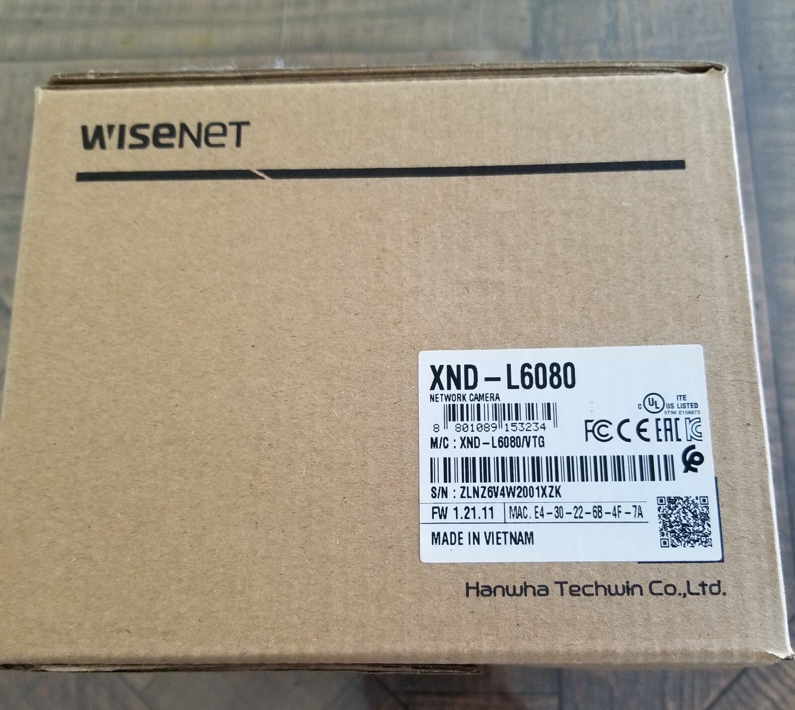Hanwha XND-L6080 2MP Indoor Dome IR Camera with PoE, 3.1-10mm Varifocal Lens