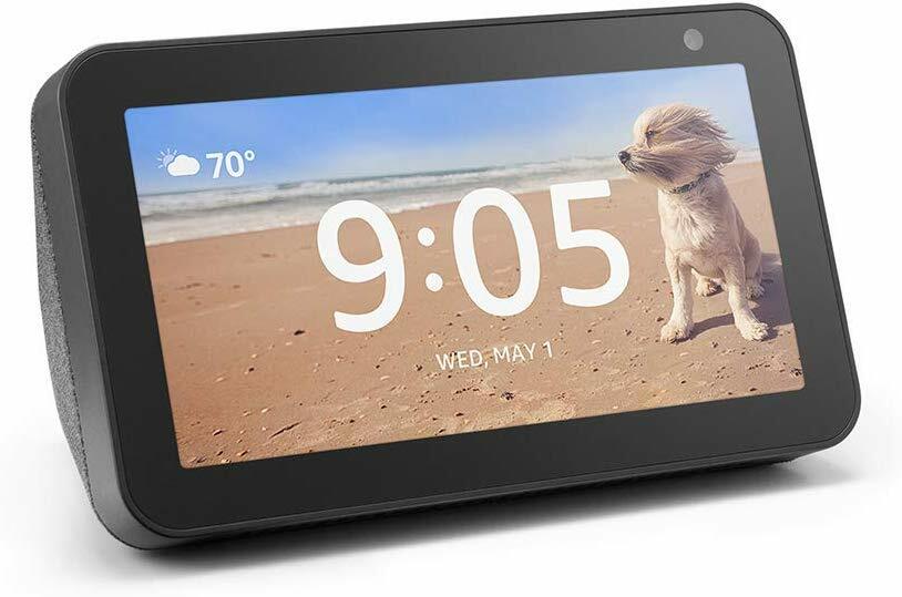 Echo show device compact 5.5in screen, desktop smart speaker electronic camera