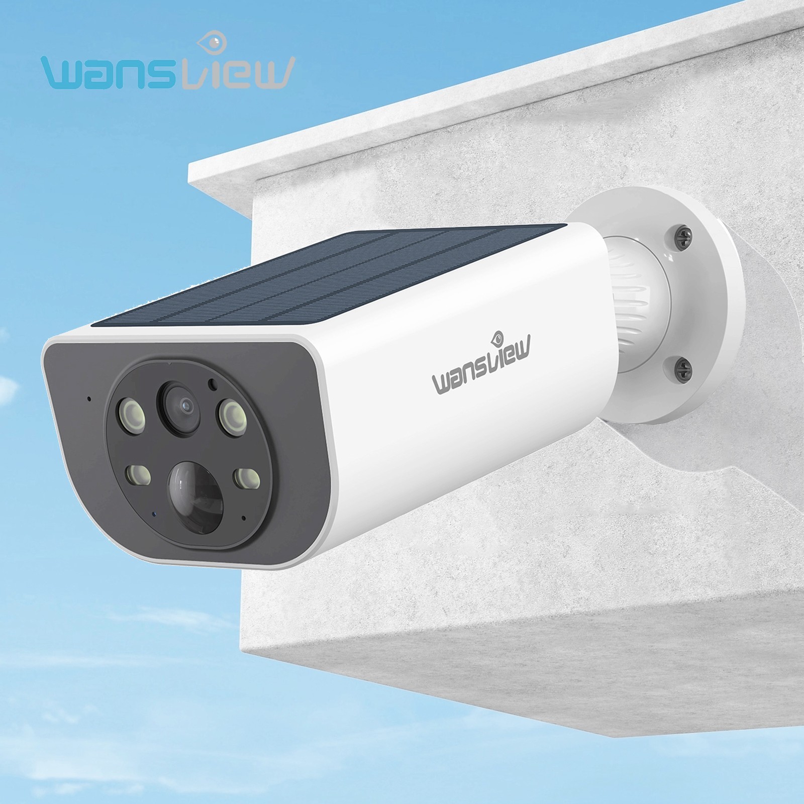 Wansview 2K Solar Security Camera Color Night Vision Outdoor Cam Wireless WiFi