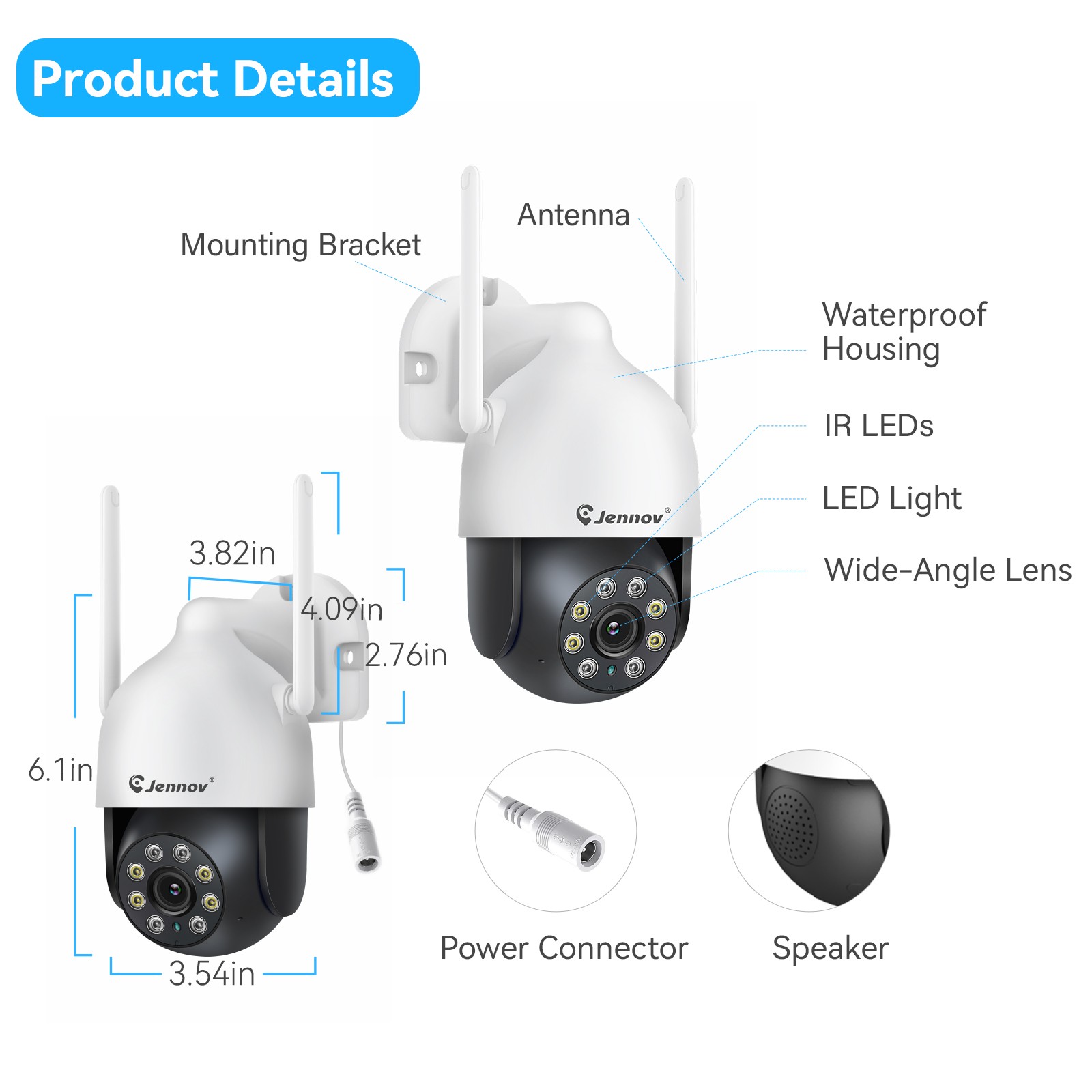 JENNOV Wireless 5MP Security Camera System NVR Two Way Audio Human Detection