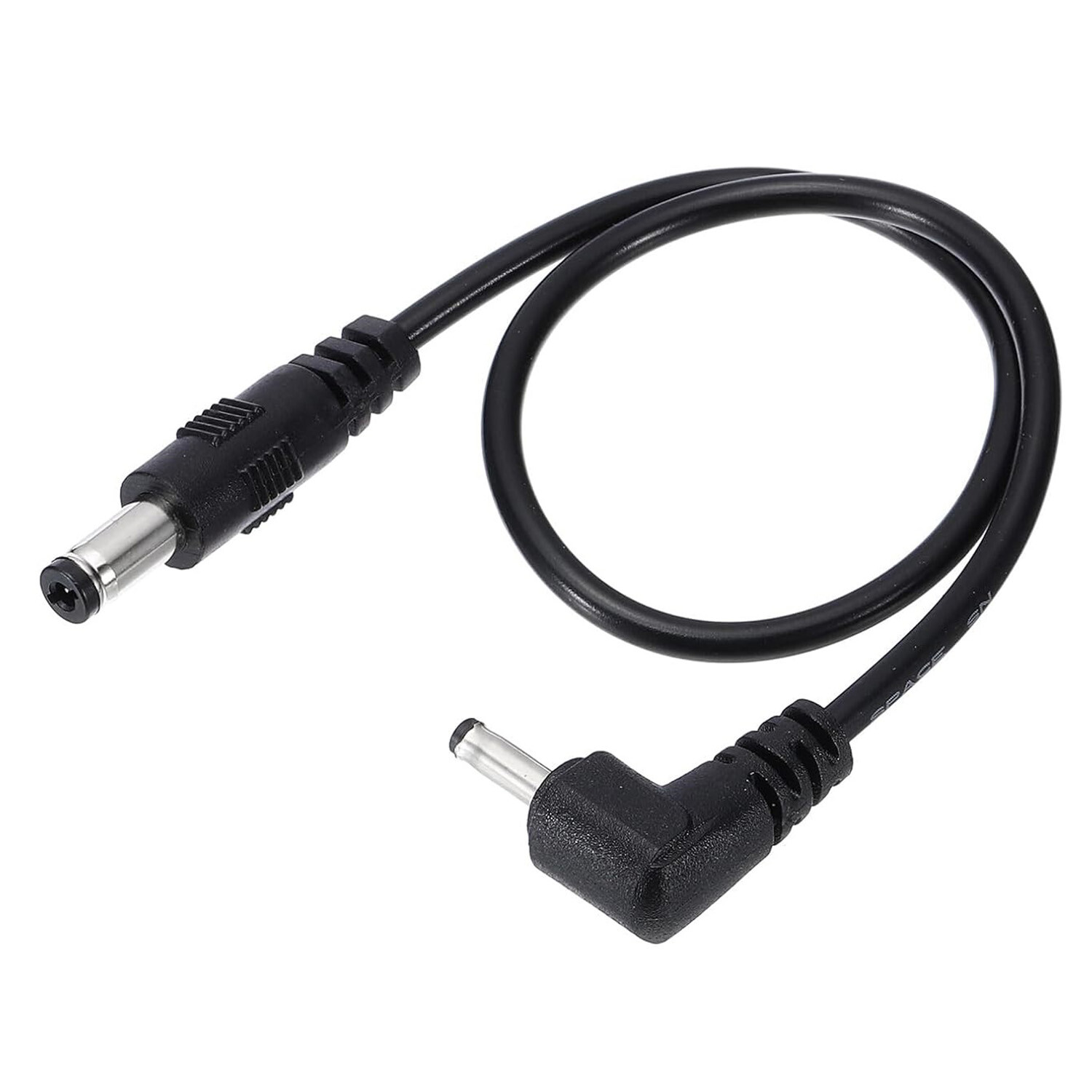 CCTV DC Power 5.5mm x 2.1mm Male Right Angle to 3.5mm x 1.35mm Adapter Cable 1ft