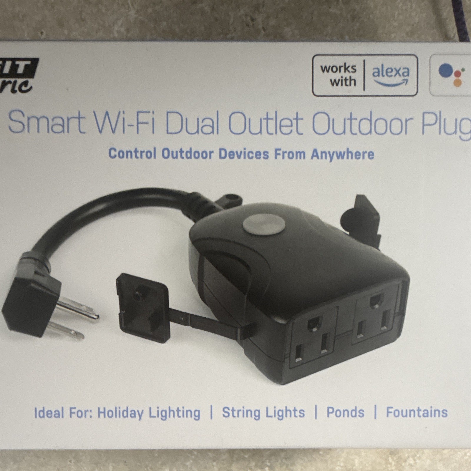 Feit Electric Smart WiFi Outdoor Dual Outlet Plug Alexa Google PLUG/WIFI/WP (N)