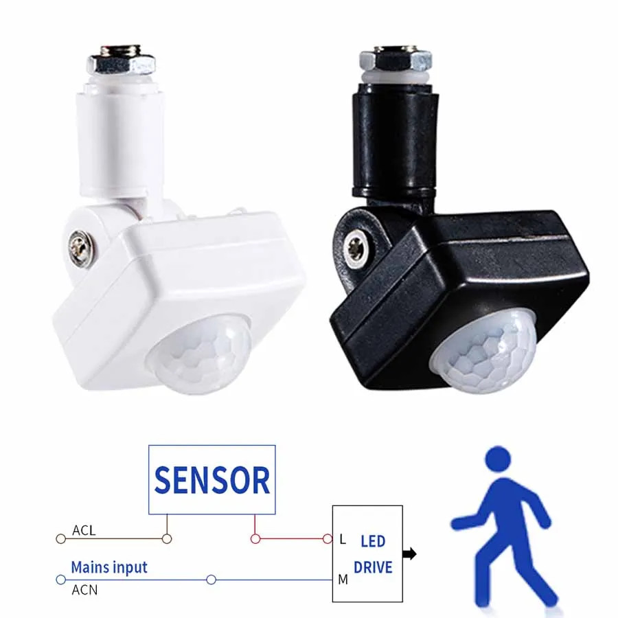 LED Motion Sensor 220V 110V Automatic PIR Infrared Detector 180 Degree Rotating