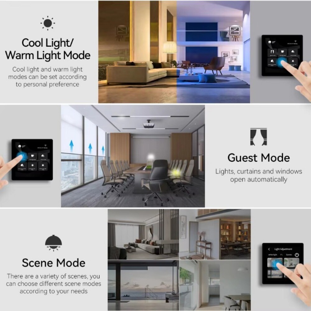 Wireless 4 inch Voice Control Smart Home Automation Control Touch Panel