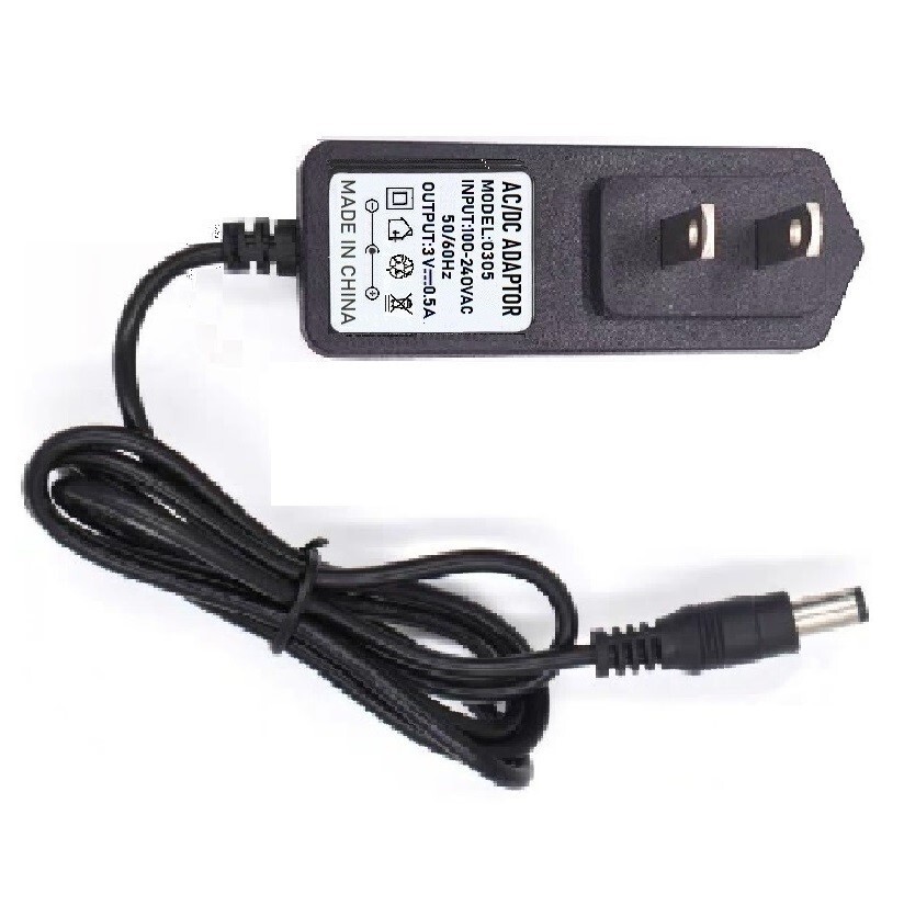 3V 0.5A 500mA AC Adapter DC Power Supply Charger Cord 5.5×2.1mm Plug Cable
