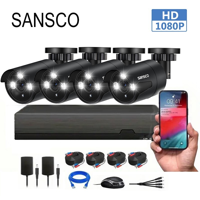 4MP 4CH DVR CCTV Security System 1080P Outdoor Camera Home Surveillance