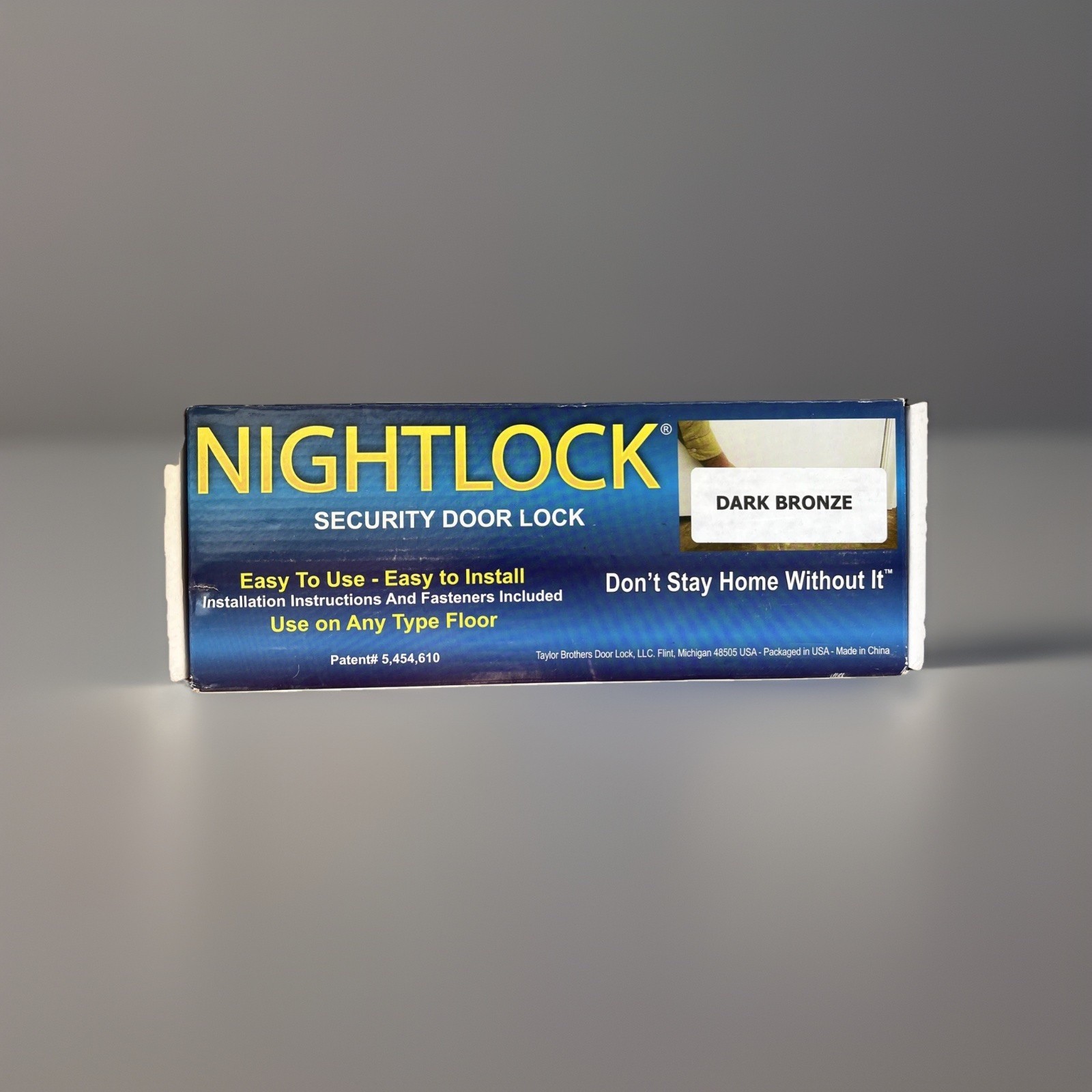 NIGHTLOCK Security Door Lock Dark Bronze Finish – Std or French Door Barricade