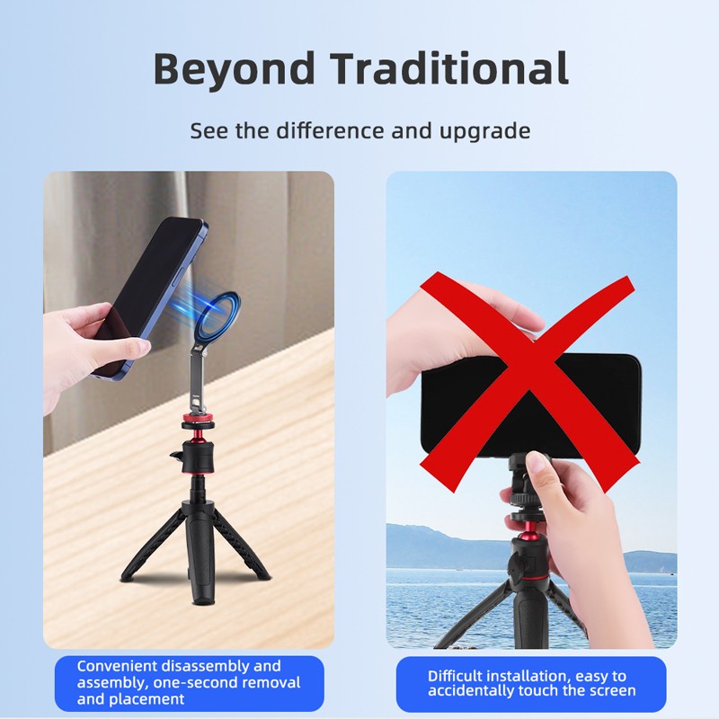 1/4 Adapter Magsafe Folding Cold Shoe Mount Camera Phone Photography Accessories